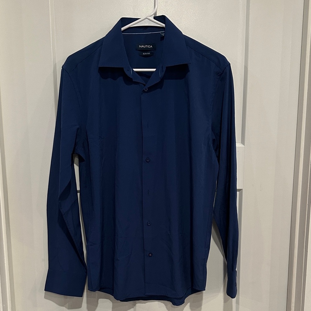Nautica Deep Blue Button-Up Shirt